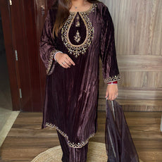 "QUEEN-BEE" 3 pc velvet suit