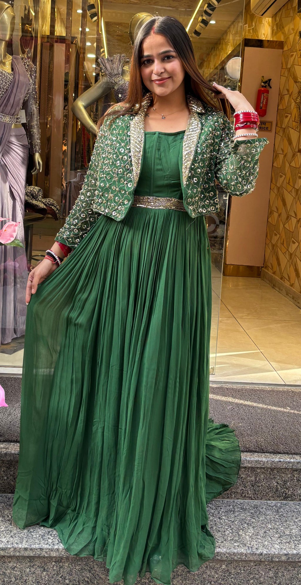 "ALIA" Long Dress with Shrug