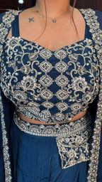 "HIMANI" TEAL DRAPE INDOWESTERN