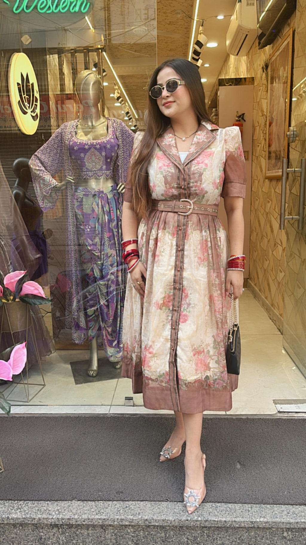"NEXA DESIGNER DRESS WITH BELT"