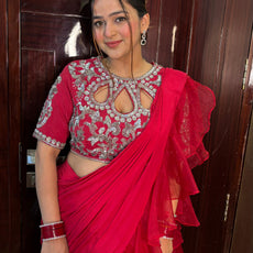 "SABA" DESIGNER RED DRAPE