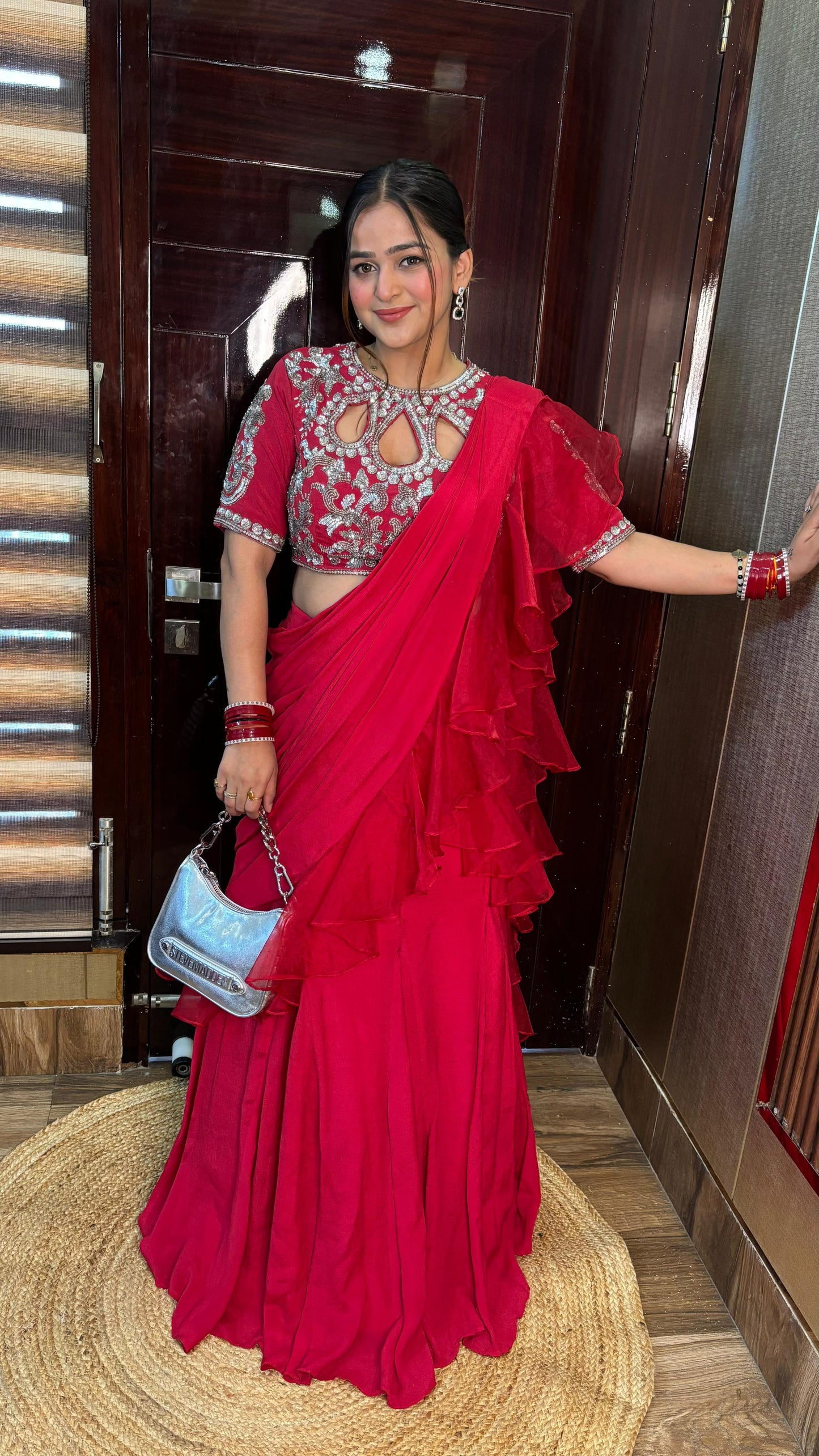 "SABA" DESIGNER RED DRAPE