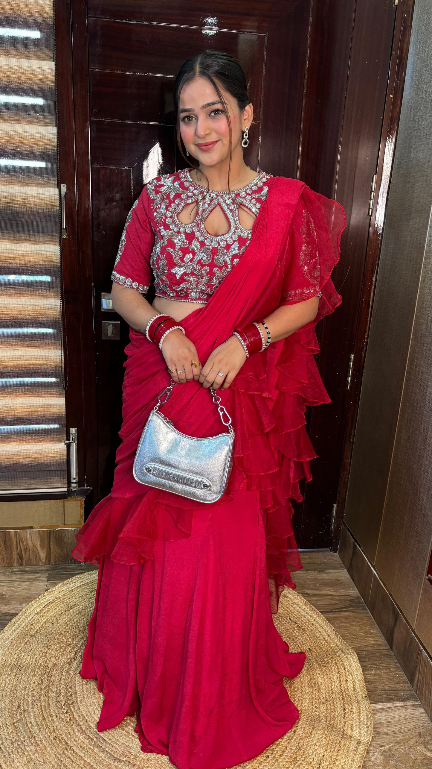 "SABA" DESIGNER RED DRAPE