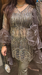 "Afreen - 4 piece set "with handwork detailing