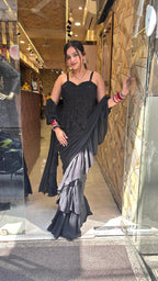 Alfia luxe ruffle saree