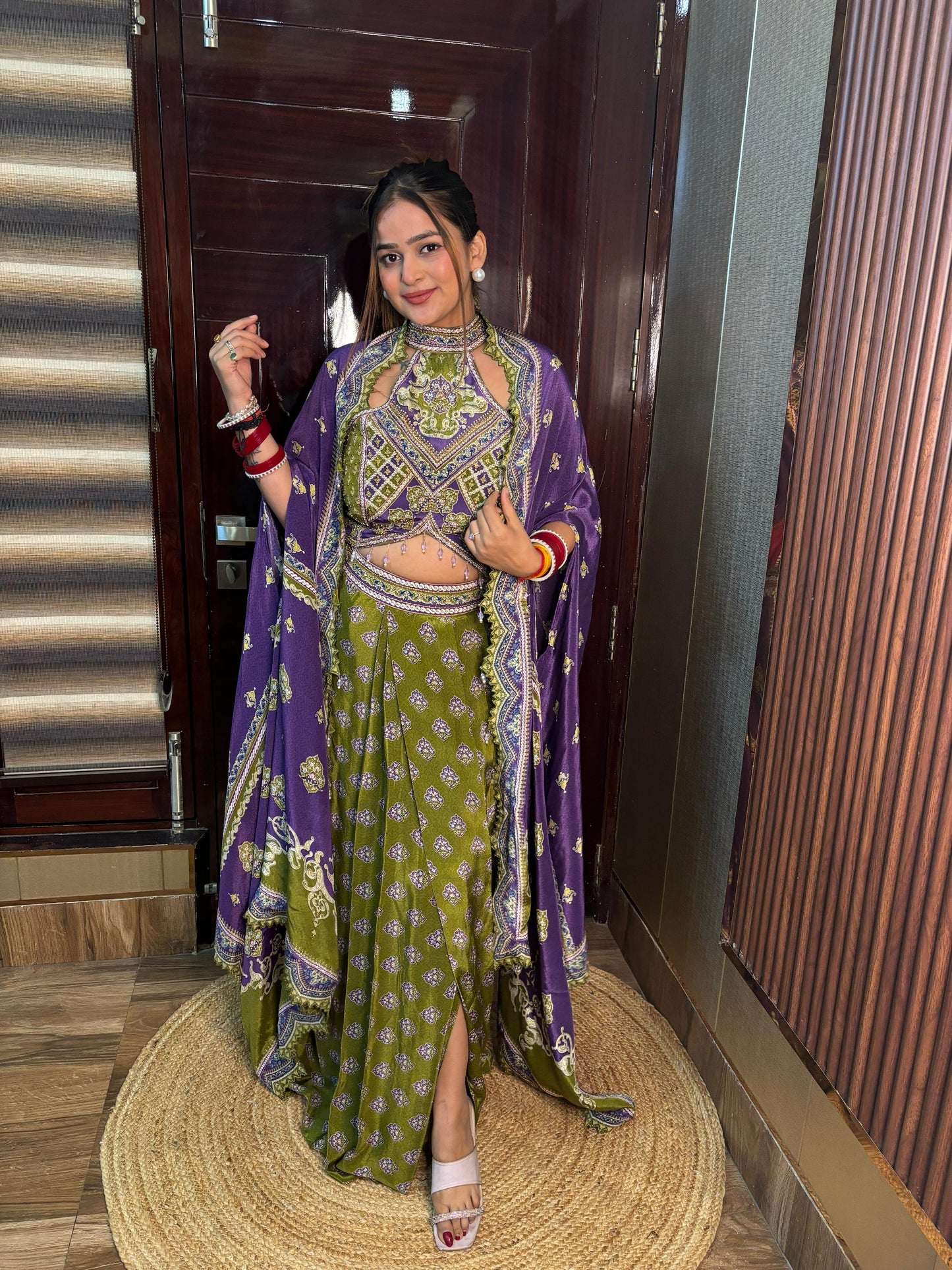 Morni Purple Skirt Set