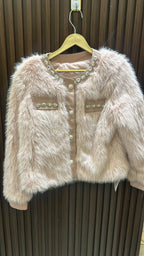 "HAILEE" Designer Fur Jackets with detailing