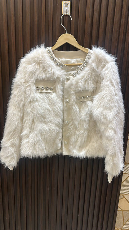 "HAILEE" Designer Fur Jackets with detailing