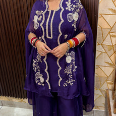 "ASHI" -3 PIECE PURPLE CAPE SET