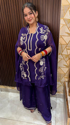 "ASHI" -3 PIECE PURPLE CAPE SET