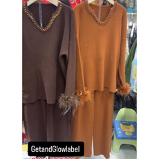 FUR EMBELLISHED CORDSET