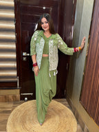 Hassi Drape  Green Jacket Style.