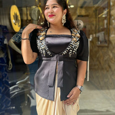 Designer Black Blazer Coordset