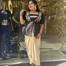 Designer Black Blazer Coordset