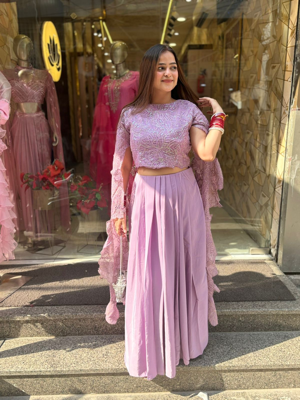 Meera Lilac 2 pc skirt set