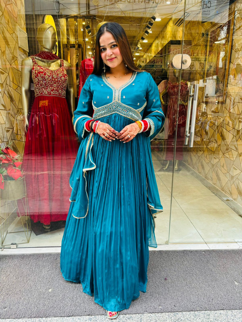 Blue bella Anarkali