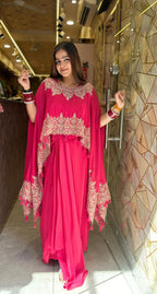 Pink Sia Dhoti 3 piece skirt pattern