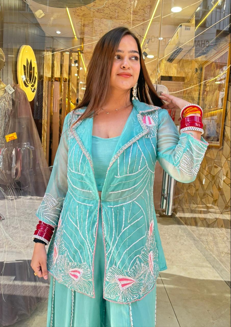 Chetna Mint Jacket style outfit