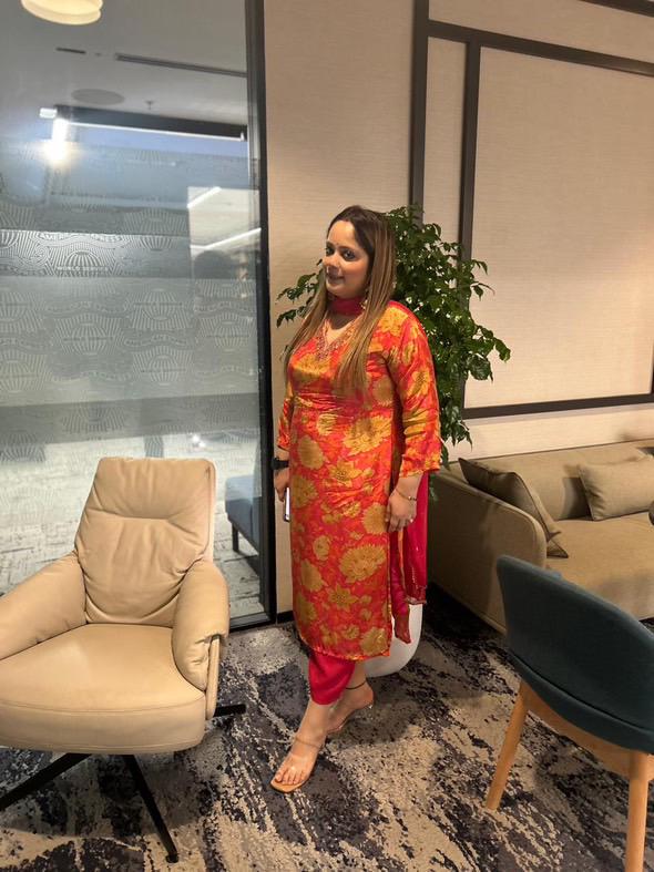 Hemsa Printed  crepe suit