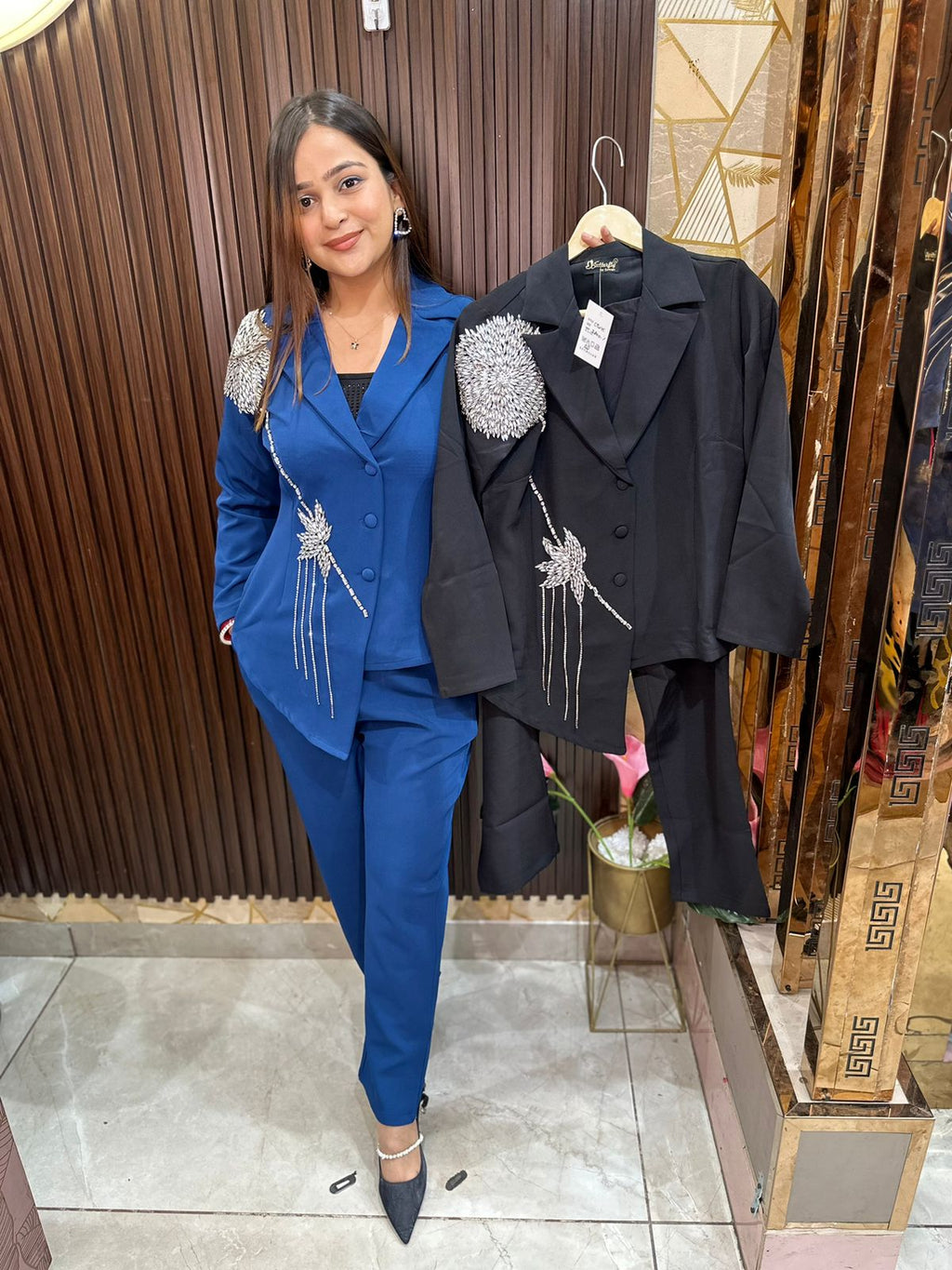 Leafy Designer Party Wear Coordset