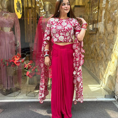 Meera Red 2 pc skirt set