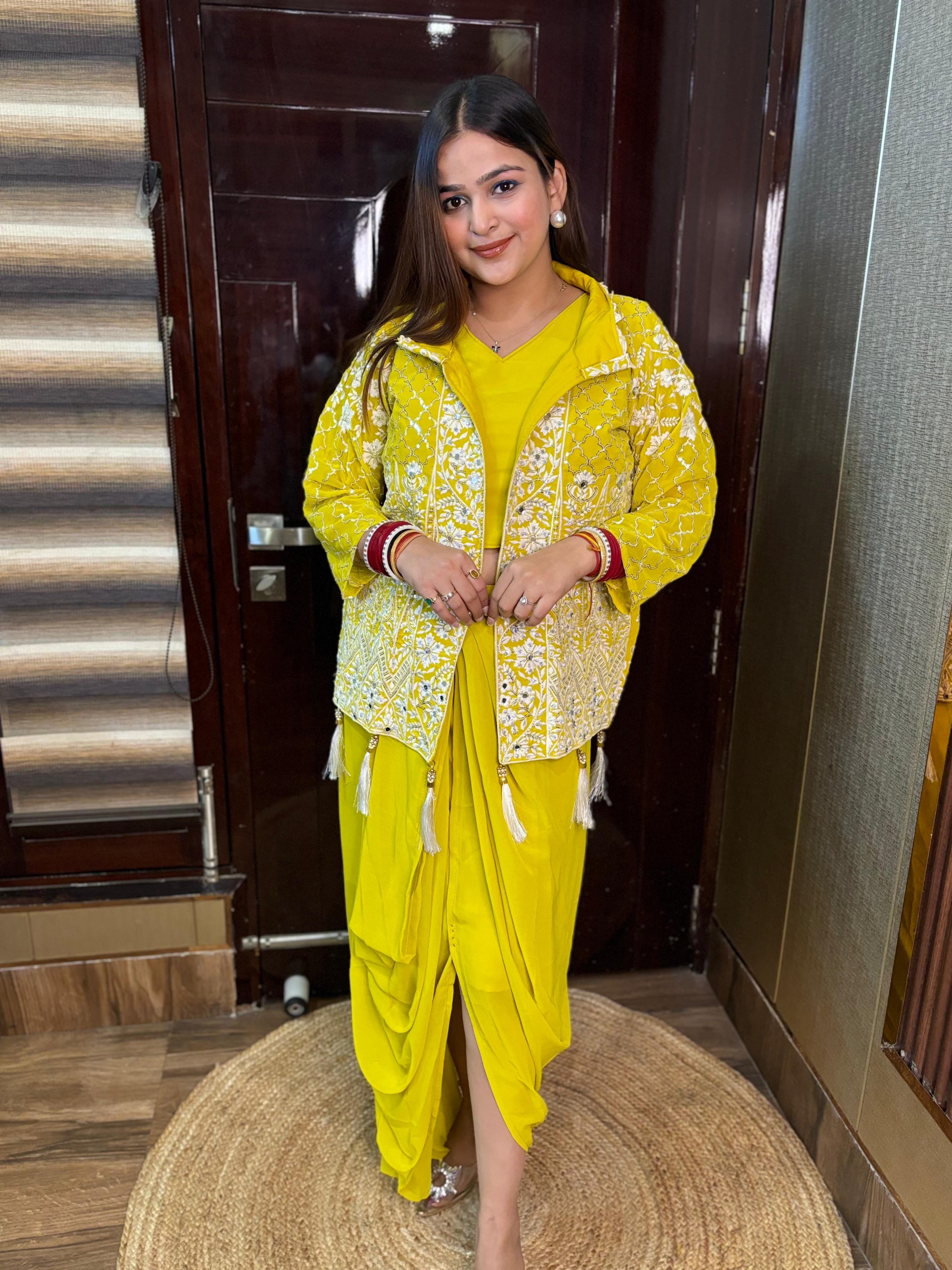 Hassi Drape Yellow Jacket Style