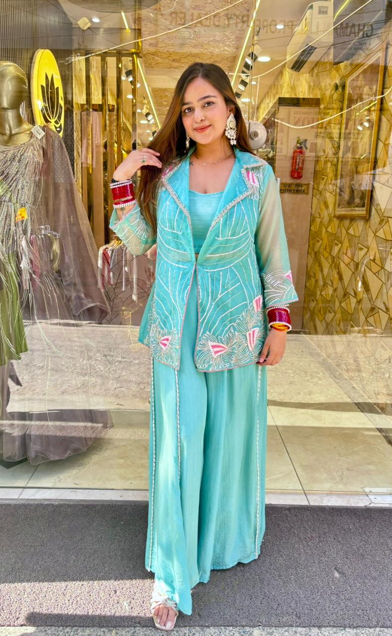 Chetna Mint Jacket style outfit