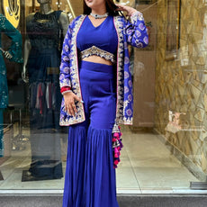 Purple 3 piece sharara set