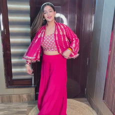 Hasana Short Sleeves Pink designer outfit.