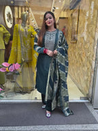 Sanam Blu Velvet 3 piece suit