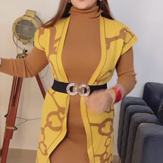 Long bella dress with shrug + belt