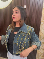 DENIM STUDDED JACKET