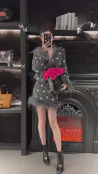 TWEED BLAZER FEATHER SET
