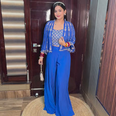 Hasana Short Sleeves Blue designer outfit