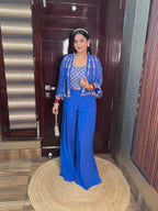 Hasana Short Sleeves Blue designer outfit