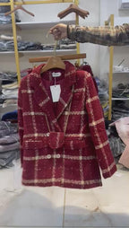 Tweed Design Blazer + Shorts + Bag